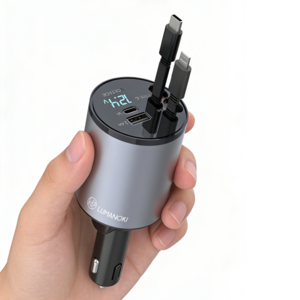 LUMANOKI 100W 4구 릴타입 차량용 고속충전기, 미니 C -Type...