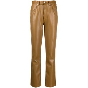 디젤 디젤 가죽 이펙트 스트레이트 팬츠, 브라운계열, Denim size 27(KR 68-70)