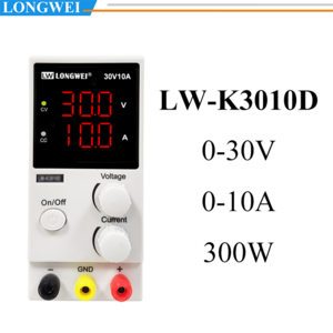 Longwei LW K3010D 3LED 30V10A 규제 DC 전원 공급 장치 조정 가능한 실험실 벤치 30V 10A 전압 안정기 스, 1개