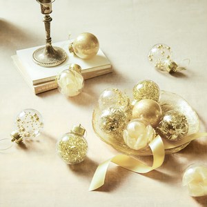 크리스마스 오너먼트볼 트리장식 투명 장식 15P 세트, 골드, 6cm, 6cm, 1세트