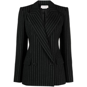 알렉산더맥퀸 스트라이프 더블 브레스티드 블레이저