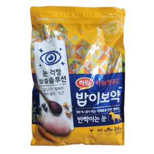 하림펫푸드밥이보약 강아지 반짝이는 눈 기능성 사료, 눈물개선/눈건강, 3.4kg, 1개
