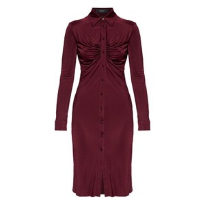 베르사체 개더 디테일 미니 드레스, 레드계열, Italy 44(KR 77)