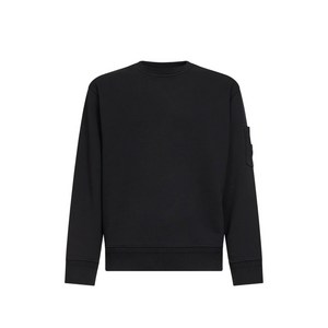 C.P.컴퍼니 스냅 버튼 패치 크루 넥 스웨트셔츠, 블랙계열, Standard L(KR 105)