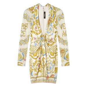 베르사체 세이프티 핀 언더워터 바로코 미니 드레스