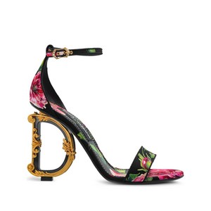 돌체앤가바나 플로럴 프린트 샌들 115mm, Europe 37(KR 240), 블랙계열