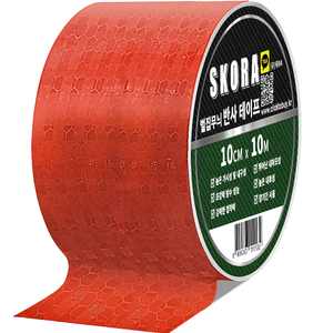 스코라 고휘도 반사 테이프, 10cm x 10m, 레드, 1개