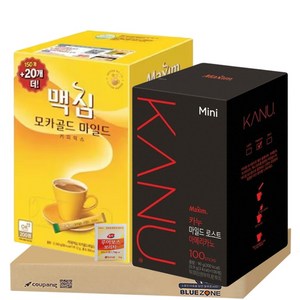 [블루존] 맥심 모카골드 마일드 170티+카누 미니 마일드 로스트 아메리카노100티 티백
