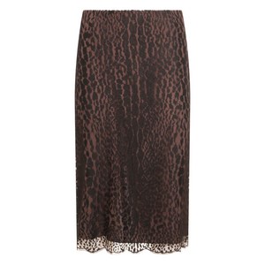 톰포드 레오파드 프린트 레이스 스커트, 브라운계열+블랙계열, Italy 42