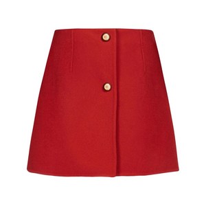 페라가모 캐시미어 혼방 A라인 미니 스커트