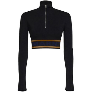 마르니 로고 언더밴드 크롭 스웨터, 블랙계열+블루계열, Italy 42(KR 55-66)