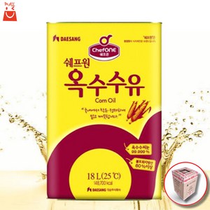 쉐프원 옥수수유 18L 업소용 대용량 저가 식용유 말통 con oil, 1개