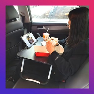 지티오비 접이식 차량용 테이블 자동차테이블 차량노트북거치대, 블랙, 1개