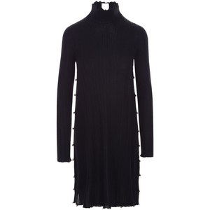 보테가 베네타 스터드 디테일 골지 니트 미니 드레스, 블랙계열, Standard M