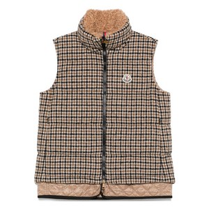 몽클레르 투벳 체크 패턴 퀼팅 베스트, 베이지계열, Numeric 4(KR 88)