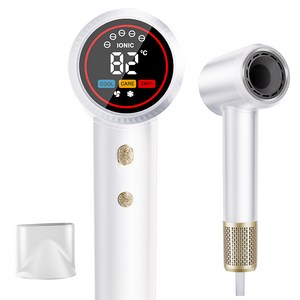 BESTBOMG 초고속 헤어 드라이어 1500W 고출력 LED 저소음 드라이기 BLDC 무엽 온도조절 헤어드라이기+자기흡입노즐