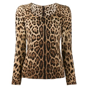 돌체앤가바나 돌체앤가바나 레오파드 프린트 블라우스, 베이지계열+브라운계열, Italy 38(KR 33)