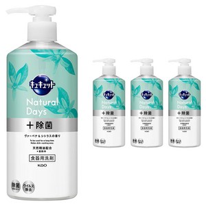 큐큣토 내추럴 데이즈 + 펌프형 주방세제 버베나 & 시트러스향, 480ml, 4개