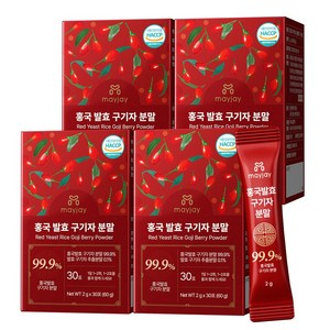 구기자 홍국 발효 청양 구기자 분말 국산 스틱, 60g, 4박스