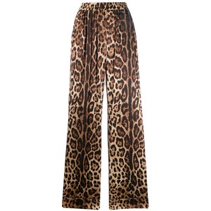 돌체앤가바나 레오파드 프린트 새틴 파자마 하의, 베이지계열+브라운계열, Italy 46(KR 77)