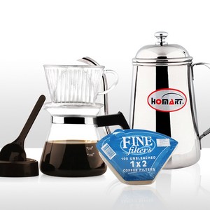 커피바바 홈카페 2호 영진 핸드드립세트 3~4인용 커피용품, 1세트, 드립세트+필터+드립주전자