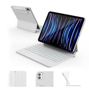 한국형 아이패드 프로 11인치 (1/2/3/4세대) & 에어 11인치 (4/5세대/M2/M3/M4) 호환 키보드 케이스 한글각인 키캡 백라이트 11색 트랙패드