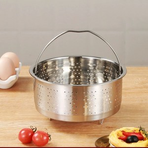 SMABAT 올 스텐 멀티 찜기 손잡이 채반 304스테인리스 다용도 채반 주방용 물빠짐 채망 5가지 사이즈, 17.5cm, 1개