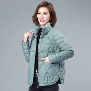 Asue 여자 숏 경량패딩 자켓 카라 루즈핏 퀼팅자켓