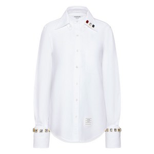 톰 브라운 스와로브스키 크리스털 옥스포드 셔츠, 화이트계열, Italy 44(KR 77)