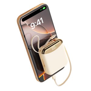 PIUJJA 일체형 QC3.0 PD 22.5W 대용량 고속충전 케이블 휴대용 미니 C타입 고속충전 보조배터리 10000mAh