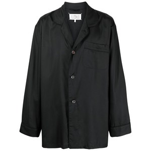 메종 마르지엘라 실크 긴소매 셔츠, 블랙계열, Collar (cm) 40
