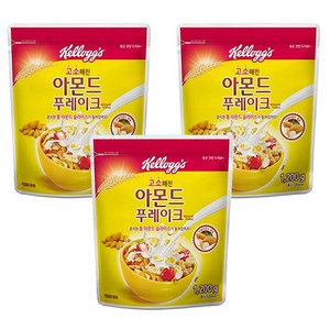 켈로그 아몬드 푸레이크 시리얼, 1.2kg, 3개