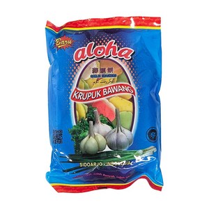 인도네시아 Aloha 끄루뿍 바왕 컬러 마늘 크래커 225g 간식 / KRUPUK BAWANG colo, 1개