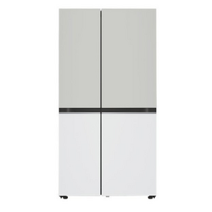 LG전자 디오스 오브제컬렉션 양문형 냉장고 메탈 방문설치, 그레이(상단), 화이트(하단), S634MGW12Q