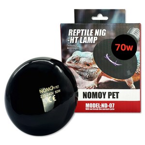 노모이펫 파충류 ND-07 나이트라이트 그로우 히팅램프 50W, 1개, 혼합색상