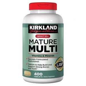 커클랜드 어덜트 50 플러스 머츄어 멀티 비타민 미네랄 400정 (타블렛) Kikland adult 50+ Matue Multi Vitamins Mineals 400tabs, 1개