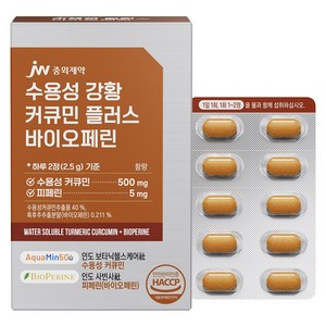 JW중외제약 수용성 강황 커큐민 플러스 바이오페린 60p