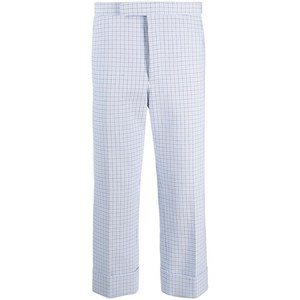 톰 브라운 백스트랩 디테일 체크 테일러드 팬츠, 화이트계열+블루계열, Numeric 3(KR 105)