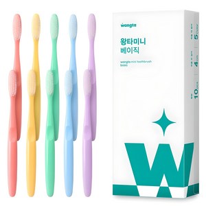 왕타 미니 베이직 칫솔 세트, 10개입, 1개