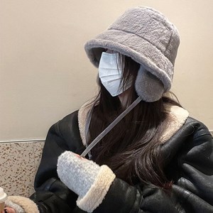 파르베포인트 보들 밍크 페이크퍼 방한 귀도리 버킷햇 털모자