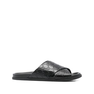 구찌 Interlocking-G criss-cross flat sandals, UK 8.5(KR 275), 블랙계열