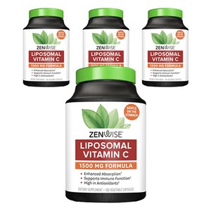 젠와이즈 리포소멀 비타민 C 1500mg 베지테리안 캡슐, 180정, 4개