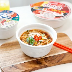 도자기 라면 그릇 백사발 진사발 컵라면 용기, 1개, 진사발(화이트)
