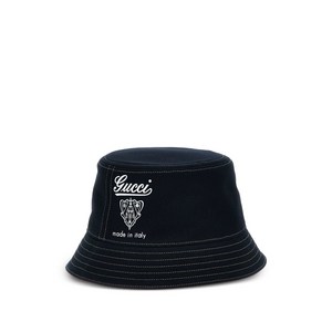 구찌 코트 오브 암스 콘트라스트 스티치 버킷 햇, Standard M, 블루계열