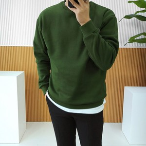 로니제이 남녀공용 오버핏 데일리 면 쭈리 기모 코튼 무지 맨투맨