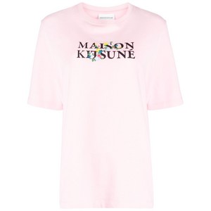 메종키츠네 로고 프린트 티셔츠, 핑크계열, L(KR 77)