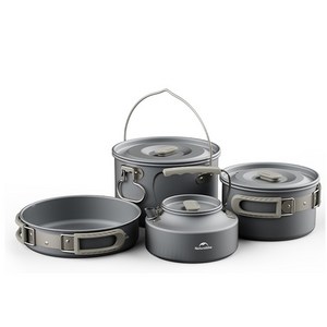 네이처하이크 아웃도어 캠핑 서스펜션 팟 3L + 냄비 1.7L + 프라이팬 22cm + 주전자 0.8L 세트