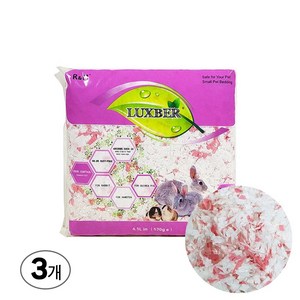럭스버 소동물용 종이베딩 핑크, 4.1L, 3개