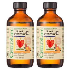 차일드라이프 리퀴드 어린이 비타민 C 내추럴 오렌지, 118.5ml, 2개