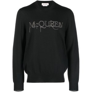 알렉산더맥퀸 로고 자수 스웨터, 블랙계열, Standard M